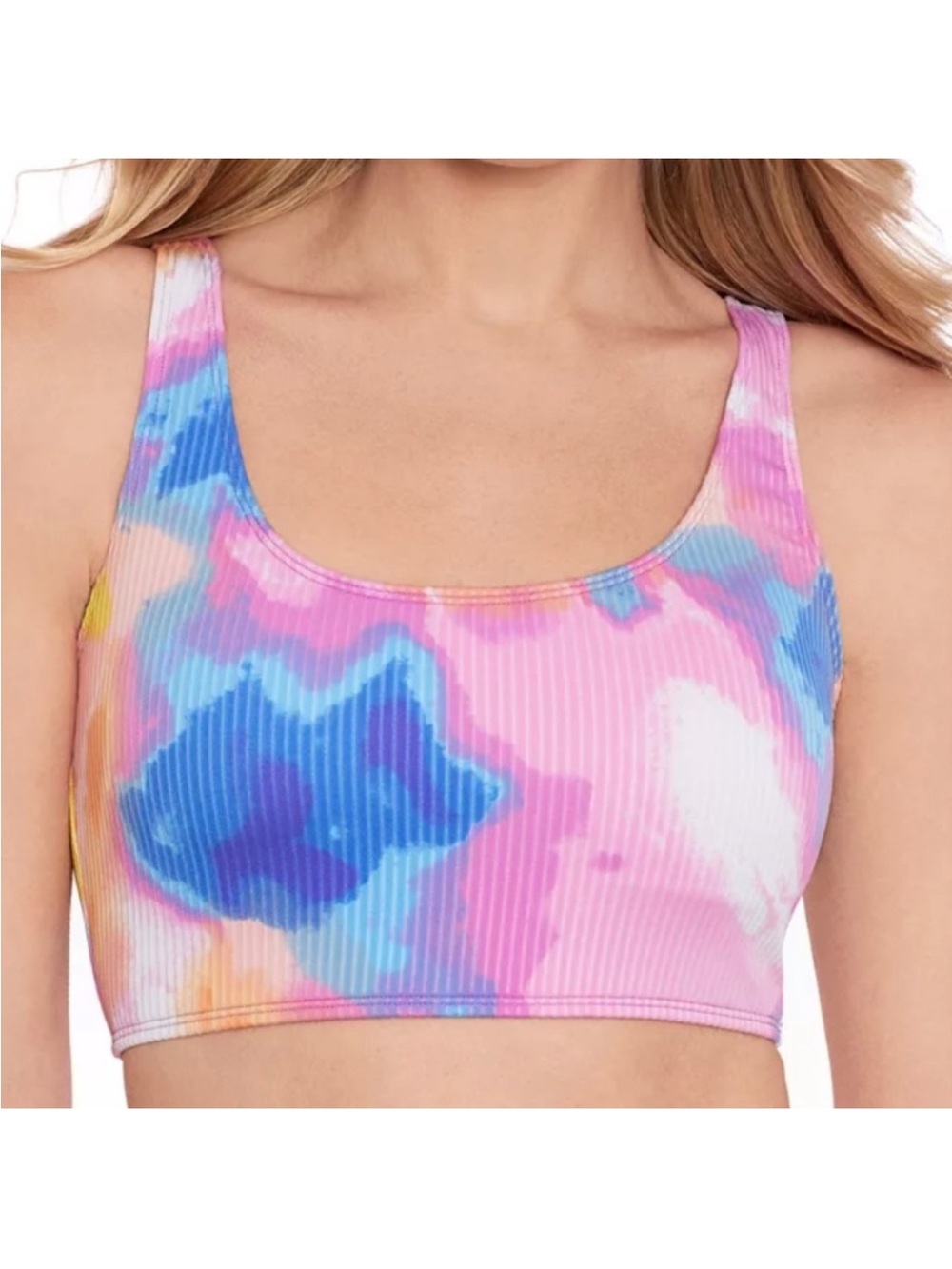 Salt + Cove Women's Juniors' Tie-Dyed Bikini Top